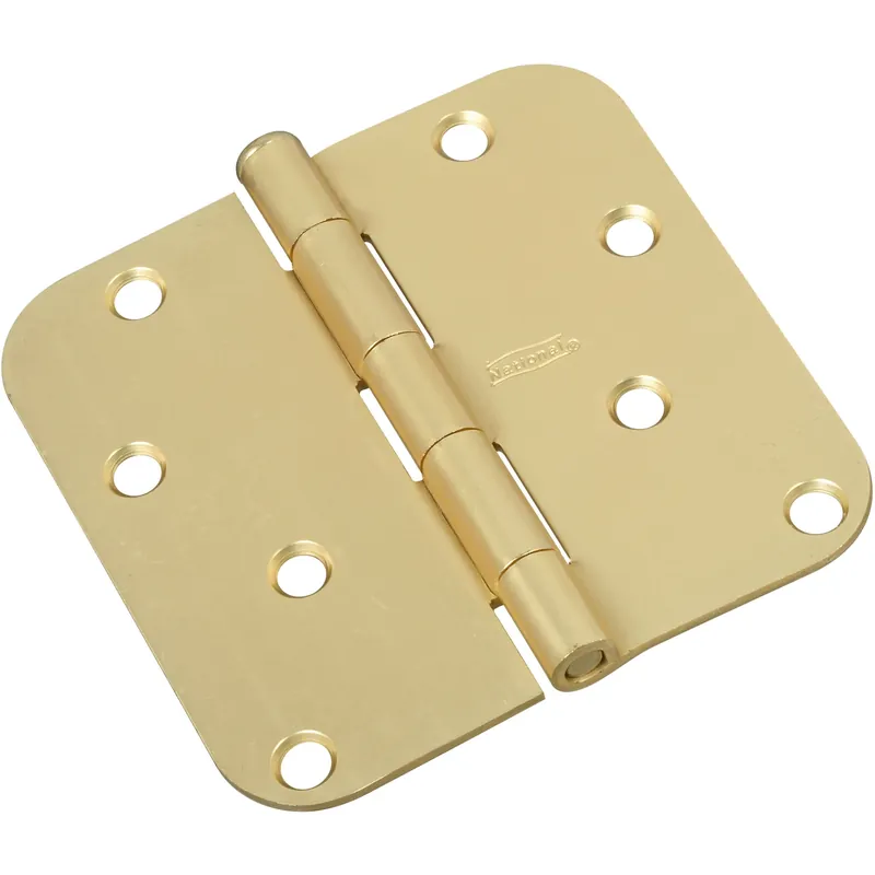 4 In. L Satin Brass Door Hinge 1 Pk