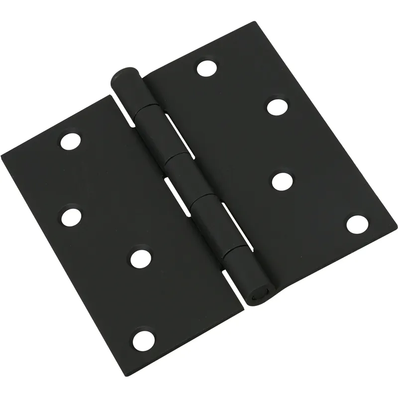 4 In. L Black Door Hinge 1 Pk