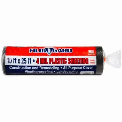 Mk727 Polyethylene Sheeting, 4-mil, Black, 10‘ X 25‘ For Versatile Applications