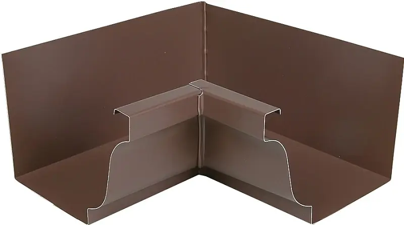 Gutter Inside Mitre, Brown Aluminum, 5 In.