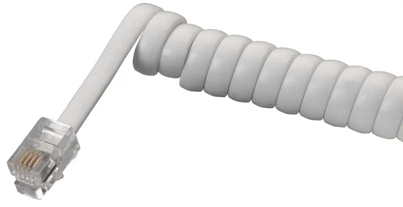 25 Foot White Coiled Phone Handset Cord Model Th1025w