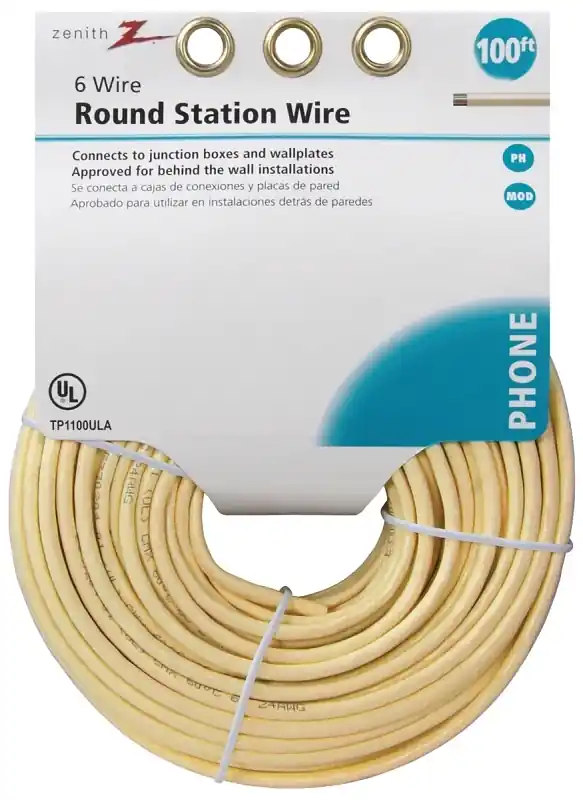 100 Ft. Almond 4-wire Round Telephone Wire Tp1100ula