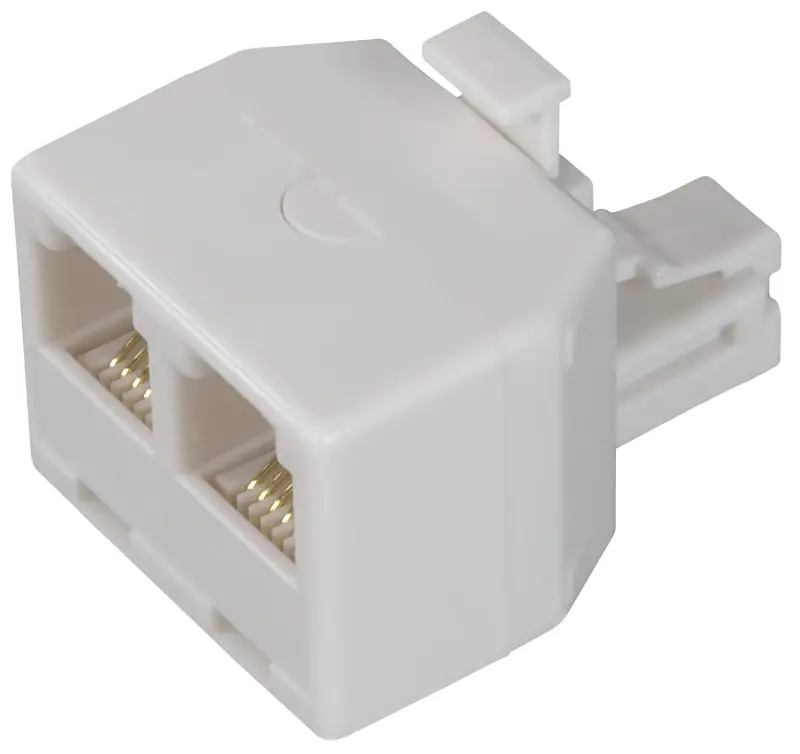Ts1001spj2w White 2-way Telephone Duplex Jack For Connecting Multiple Phones
