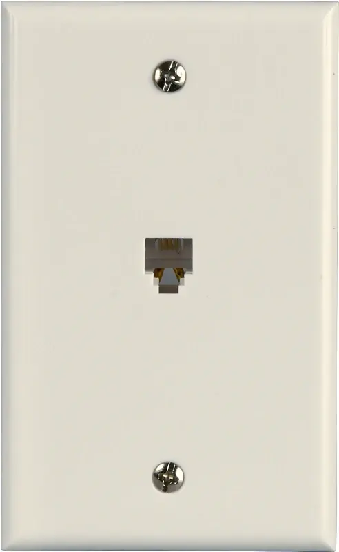 Tw1001sw Flush Mount Telephone Wall Jack, White Finish, Single Port