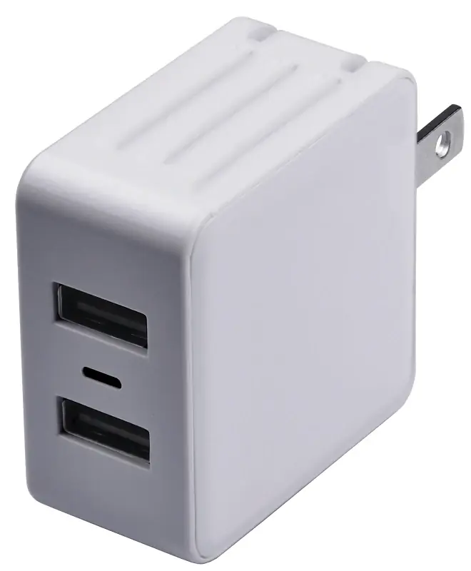 Dual Usb Wall Charger 3.1a With Foldable Plug And Led Indicator