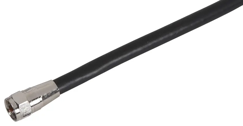 6 Foot Rg6 Coaxial Cable, Model Vg100606b, Black Pvc
