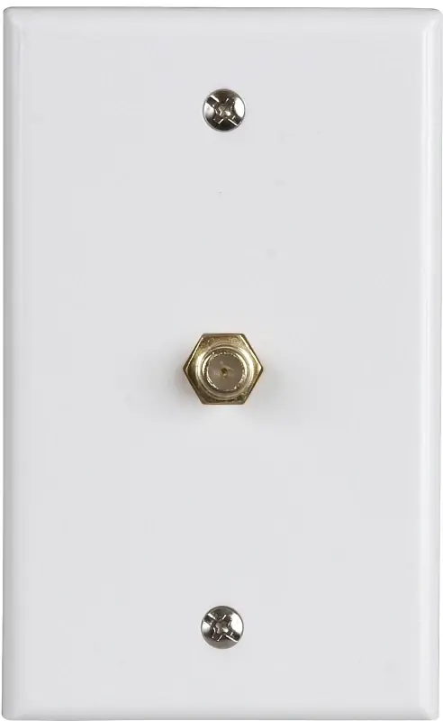Vw1001wj1w Coaxial Cable Wall Jack, White Finish For 75 Ohm Connections