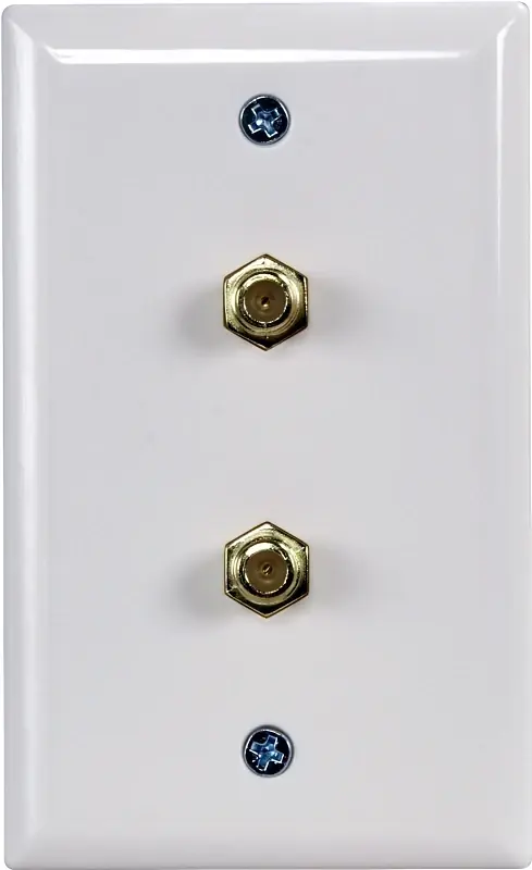 Vw1001wj2w Dual Coaxial Wall Plate, White Finish For Easy Cable Connection