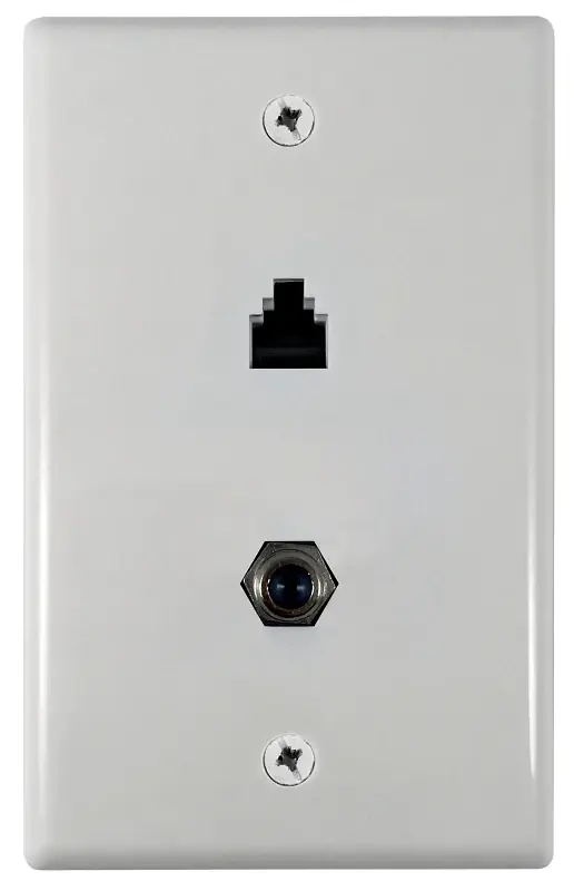 Flush Mount Ethernet And Coax Wallplate For Cat 5/6 And Rj6 Connections