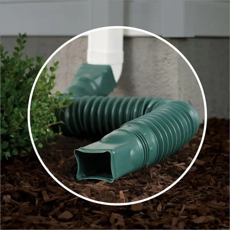 Amerimax Flex-a-spout 4.5 In. H X 4.5 In. W X 55 In. L Green Vinyl K Downspout Extension