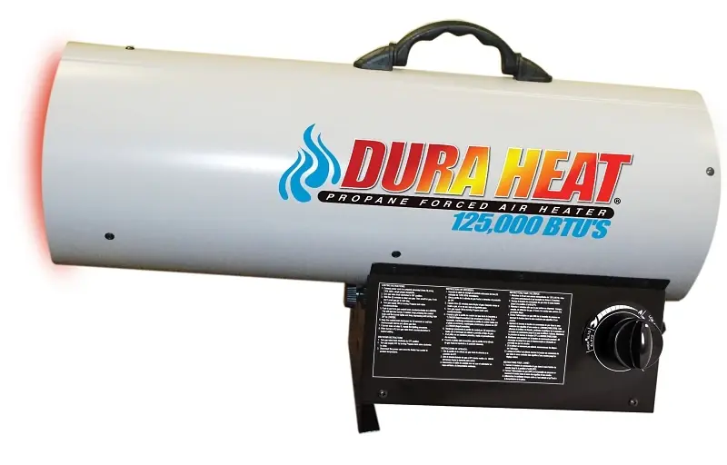 Gfa125a Portable Forced Air Heater, 125,000 Btu, Liquid Propane, 100 Lb Tank