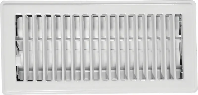 Rg0283 Steel Floor Register, White, 4 In X 14 In, Louvered Design