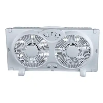 Digital Reversible Twin Window Fan, 3-speed, 9-in.