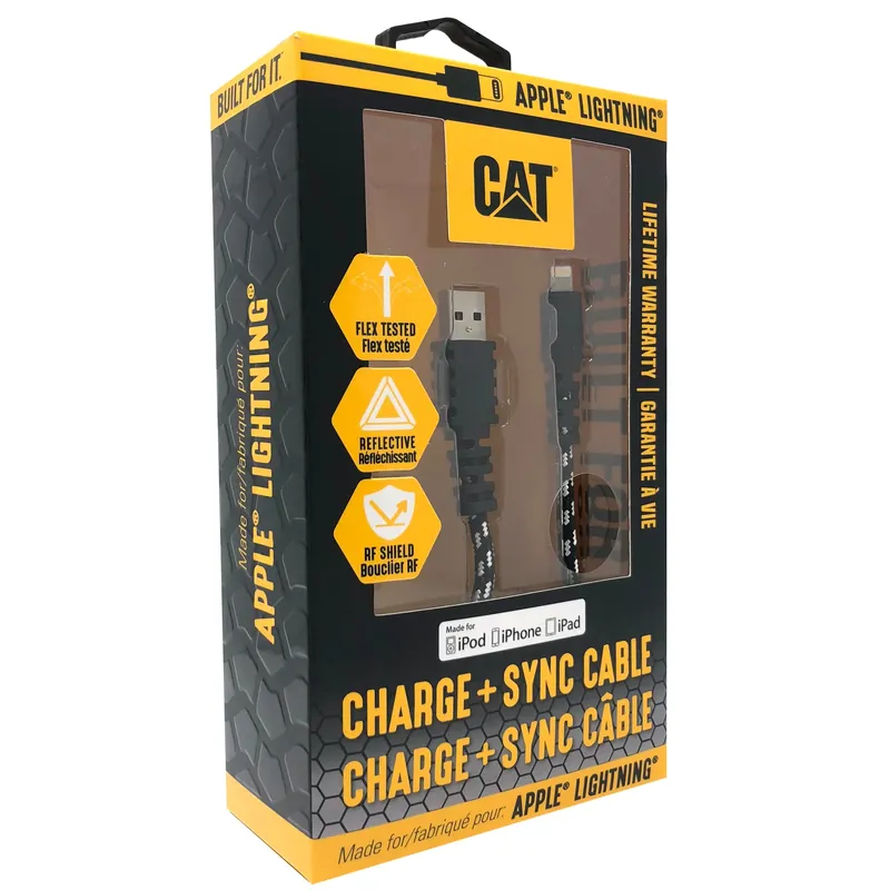 10 Ft. Lightning To Usb Charge And Sync Cable - Black/white