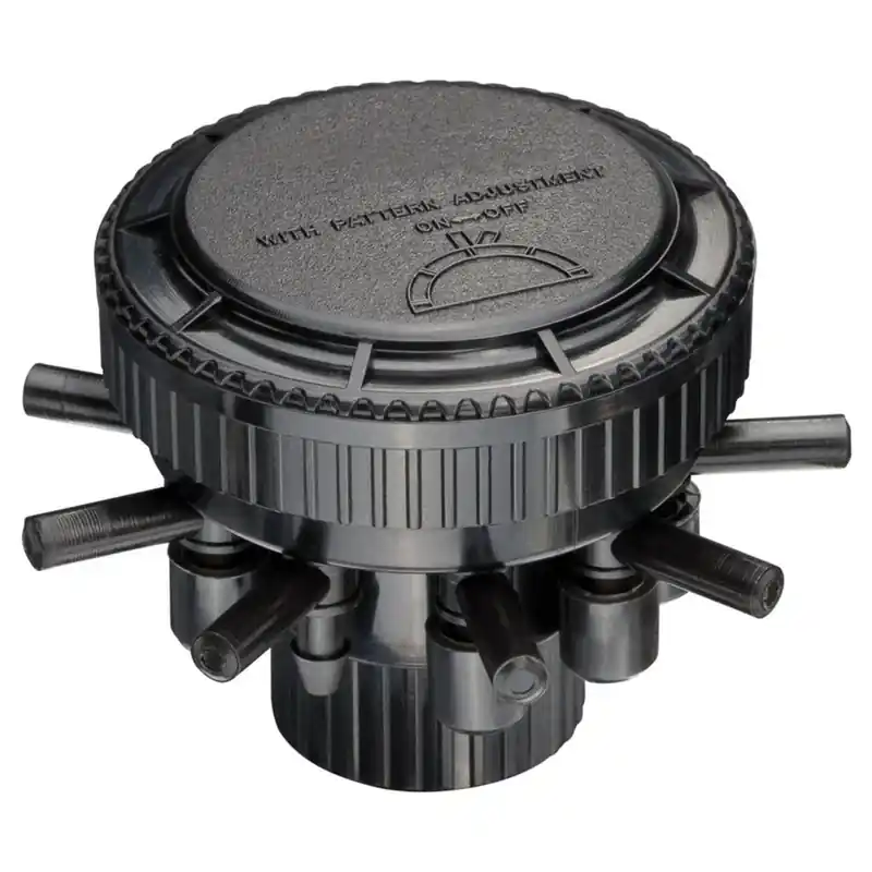9-port Adjustable Flow Manifold, 1/2 In. Female Pipe Thread, 1/4 In. Barbed Port