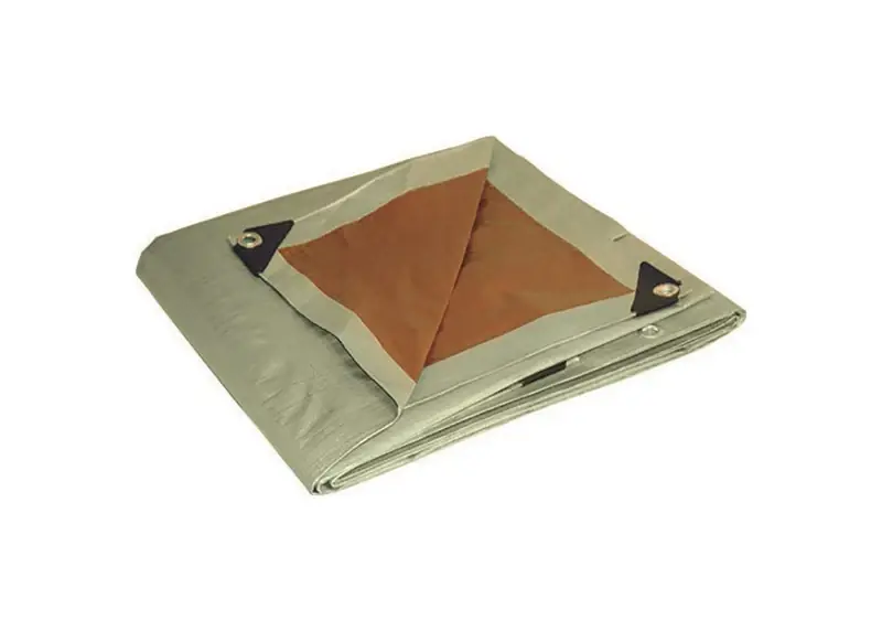 Dry Top Heavy Duty Reversible Polyethylene Tarp 16‘ X 20‘ Brown/silver