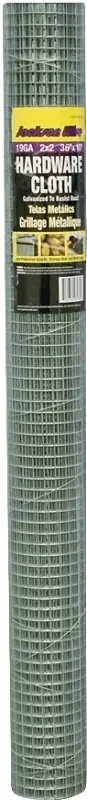 11031613 Galvanized Hardware Cloth, 10 Ft L X 36 In W, 19 Gauge, 1/2 X 1/2 In Mesh