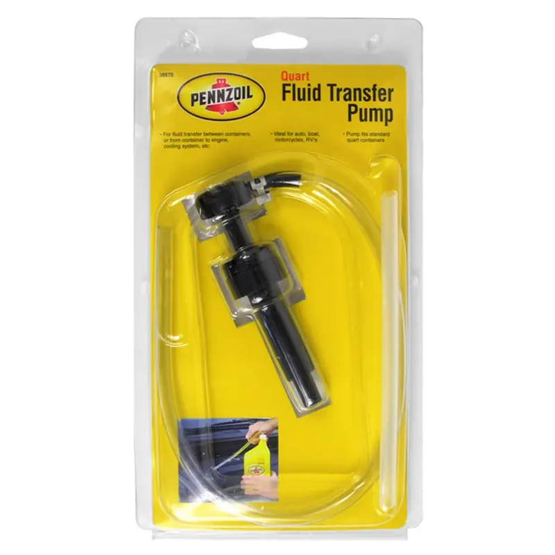 Pennzoil Hand Operated Plastic 9 In. Fluid Transfer Pump For Quart Containers