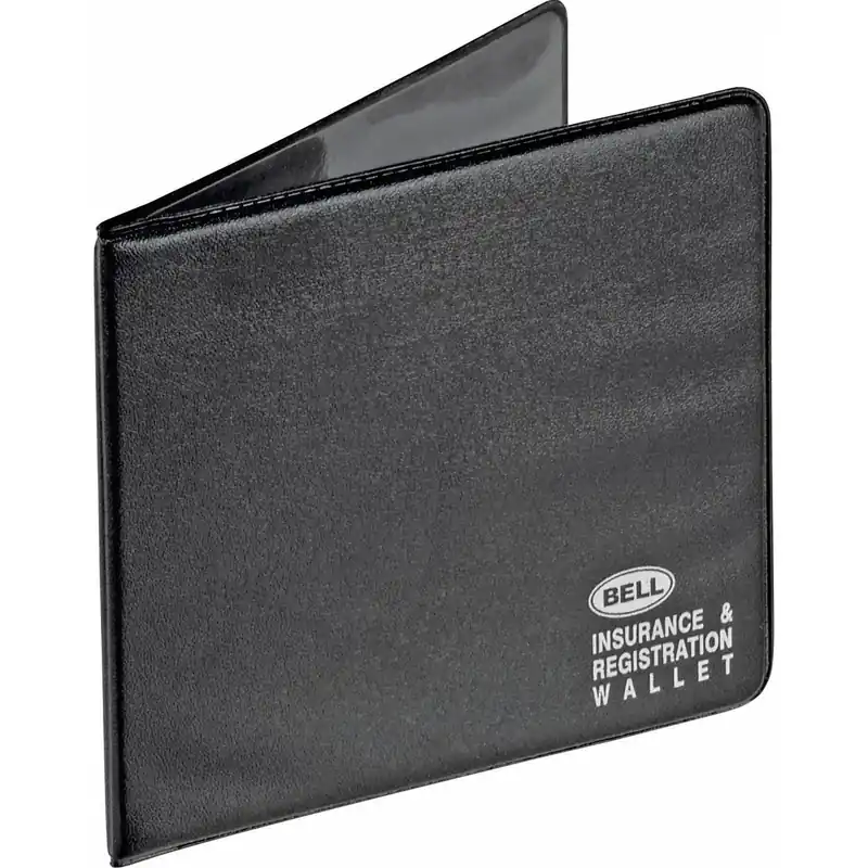 Bell Black Insurance And Registration Wallet With Clear Pockets And Hook And Loop Closure