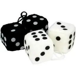 Black And White Assorted Fuzzy Dice - Model 33603-8
