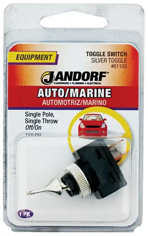 20 Amps Single Pole Toggle Automotive/marine Switch Black/silver 1 Pk
