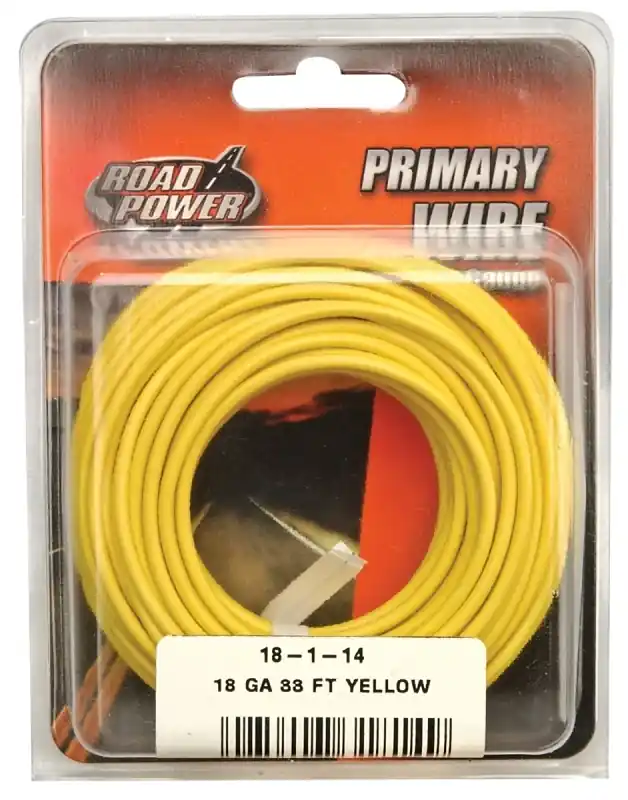 Primary Wire, Yellow, 18-ga., 33 Ft.