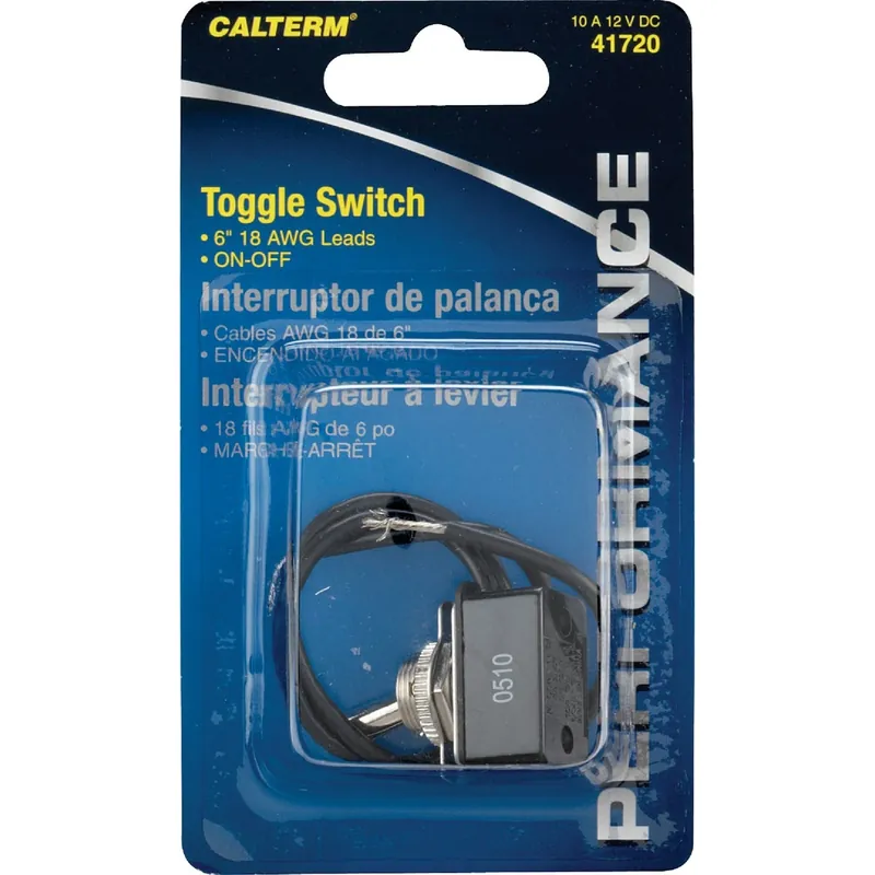 10 Amp Metal Toggle Switch With Leads
