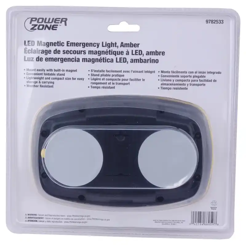 35705 Led Magnetic Emergency Light With Amber Reflector, 6-1/4 In W X 4 In H