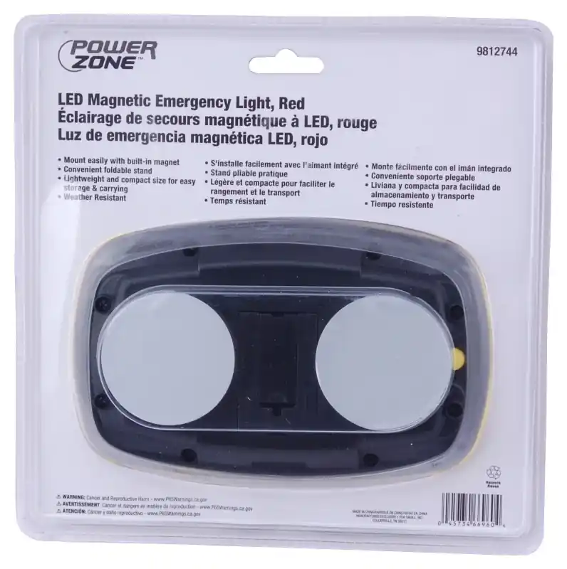 35706 Magnetic Emergency Led Light With Red Reflector And Built-in Magnet