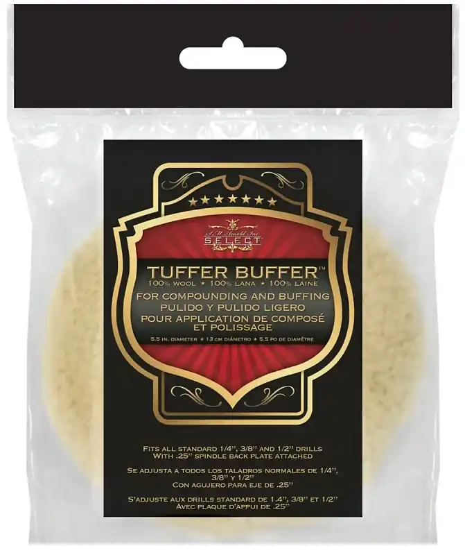 0055 Buffing Pad, 5-1/2 In Diameter, 1 In Thick With 1/4 In Arbor