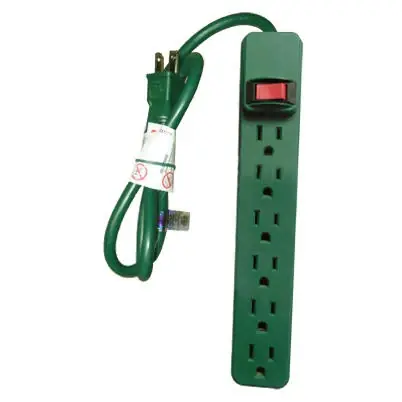 6-outlet Power Strip, Green