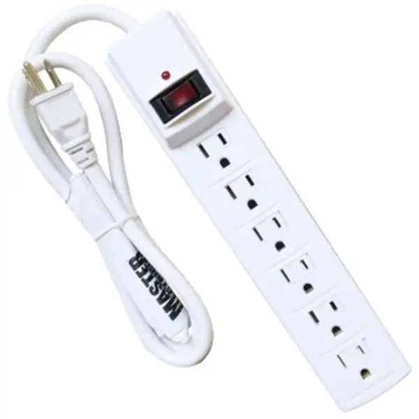 6-outlet Surge Protector, 510 Joules, White