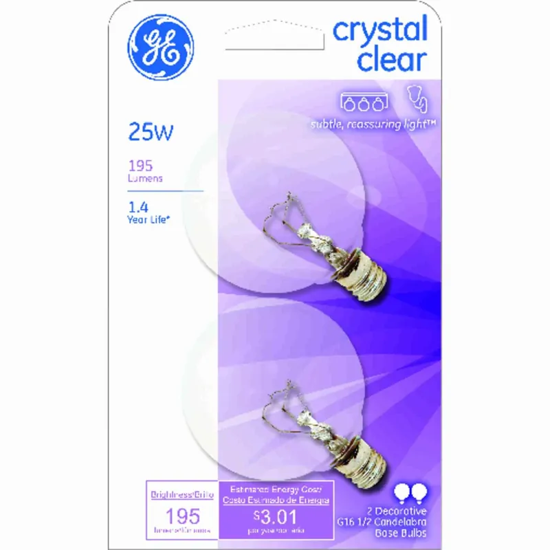 Globe Light Bulbs, Clear, 2-pk., 25 Watt