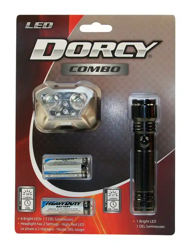 30/17 Lumens Black Led Flashlight And Headlight Combo Pack Model 41-3247