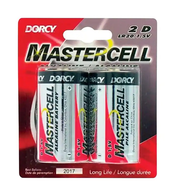 Mastercell D Alkaline Batteries 2 Pk Carded
