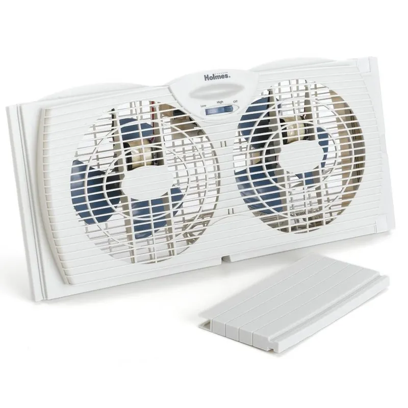 7 In. Twin Window Fan With 2-speed And Reversible Air Flow Control