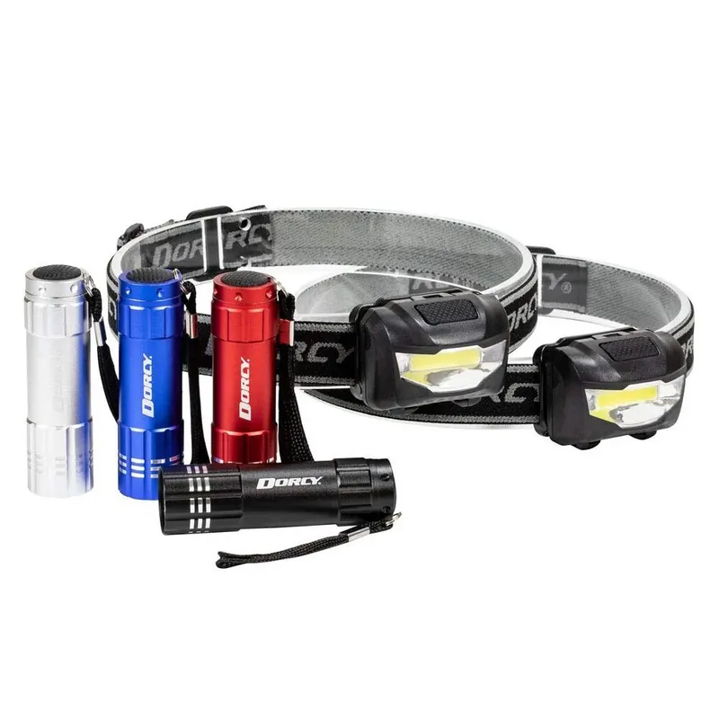 Active 100 Lm Assorted Led Rechargeable Flashlight/headlight Combo Pack Aaa Battery