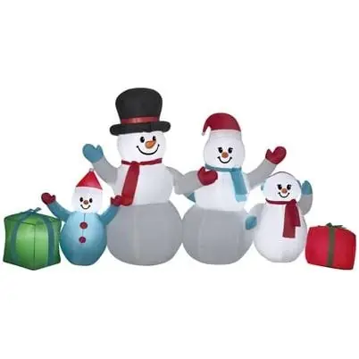 Christmas Inflatable Winter Snowman Family Scene, 9 X 4-ft.
