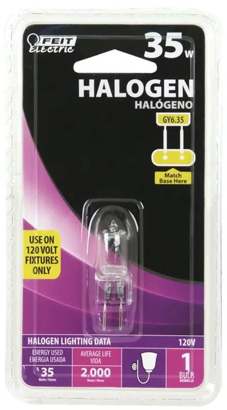 35-watt Dimmable Warm White T4 Gy6.35 Bi-pin Halogen Light Bulb - 3000k