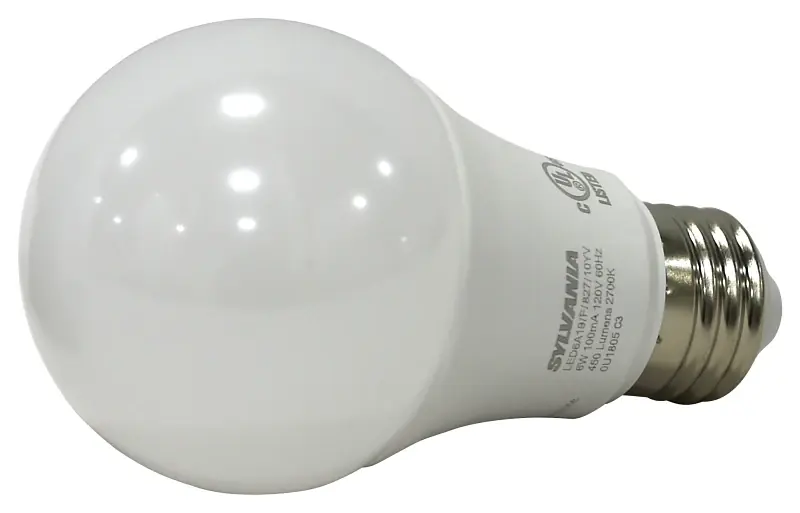 Osram Sylvania 3553388 Contractor Series Led Lamp For A19 6 Watts 2700k 80 Cri Medium Base 120 Volts & Frosted - 4 Per Box