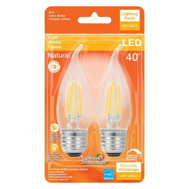 3005215 40w B10 E26 Led Bulb, Soft White - Pack Of 2