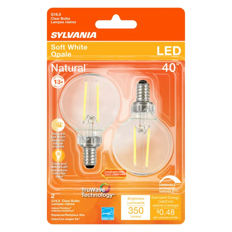 3005245 40w G16.5 E12 Led Bulb For Indoors, Soft White - Pack Of 2