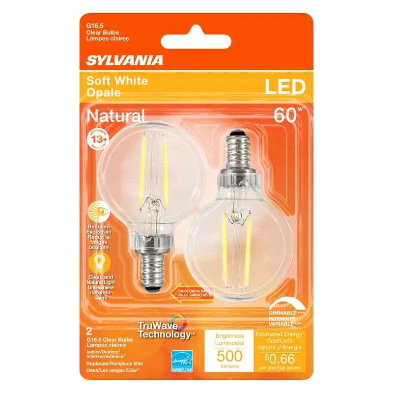 3005233 60w G16.5 E12 Led Bulb, Soft White - Pack Of 2