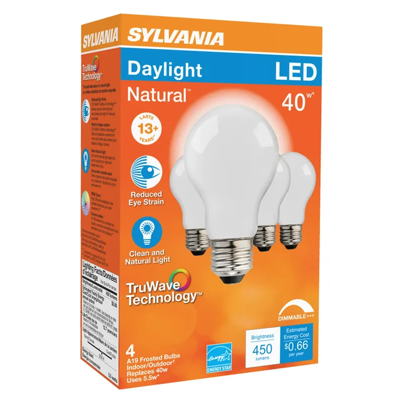 Sylvania 40669 A19 Led Bulb, 4.5 W, Pack Of 4
