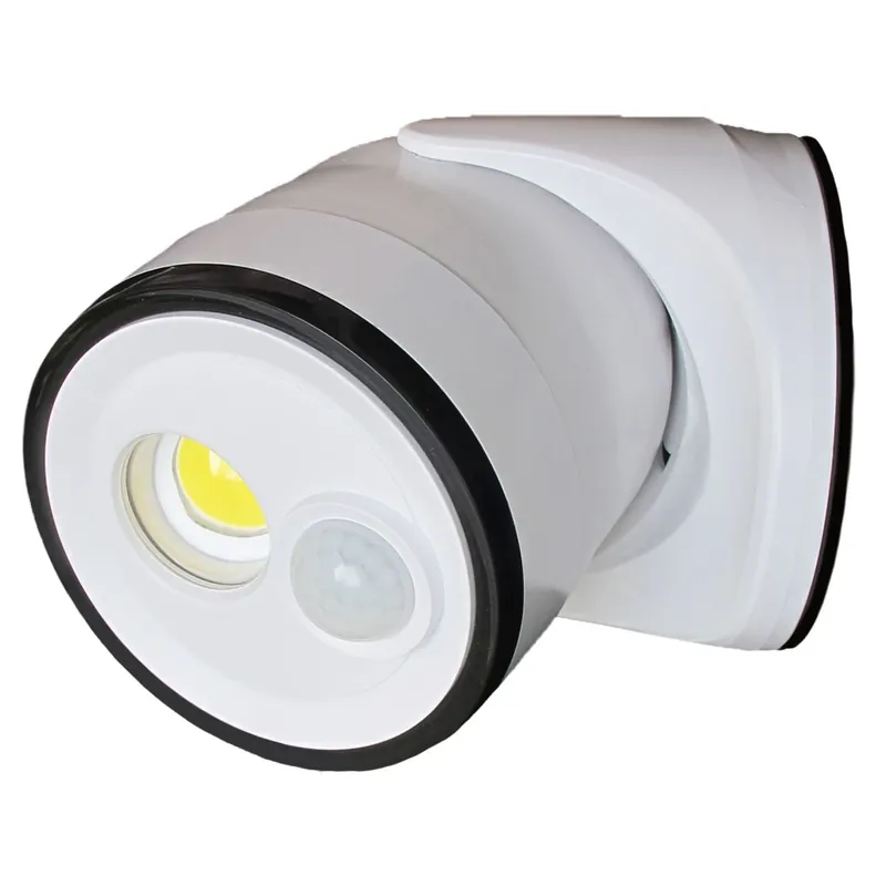 Motion Sensor Cob Security Led Floodlight, White, 400 Lumens, Battery Operated