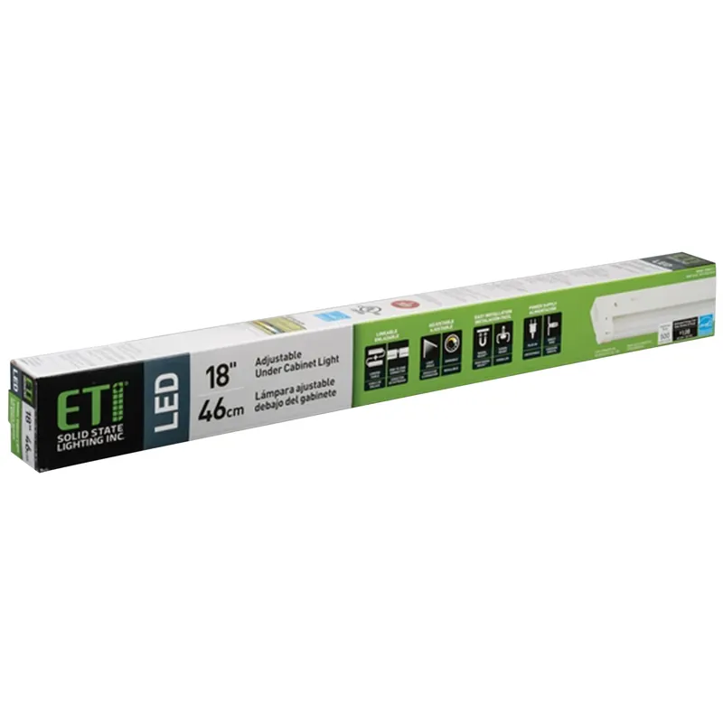 18 In. Adjustable Led Under Cabinet Light Strip With Plug-in And Direct Wire Options