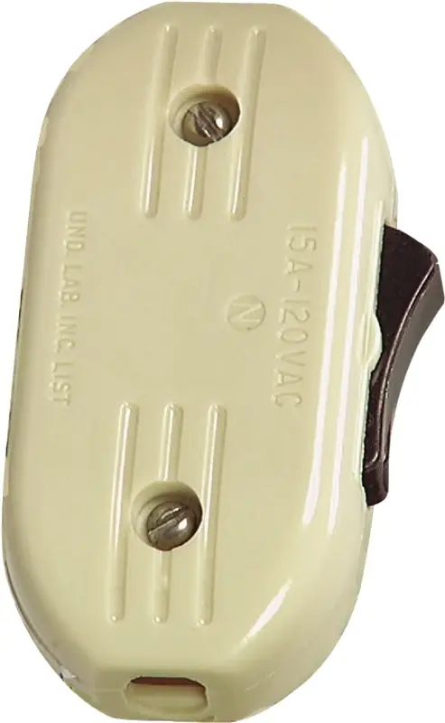 Bp933v Heavy Duty Cord Switch, 3 A, 120 V, Ivory