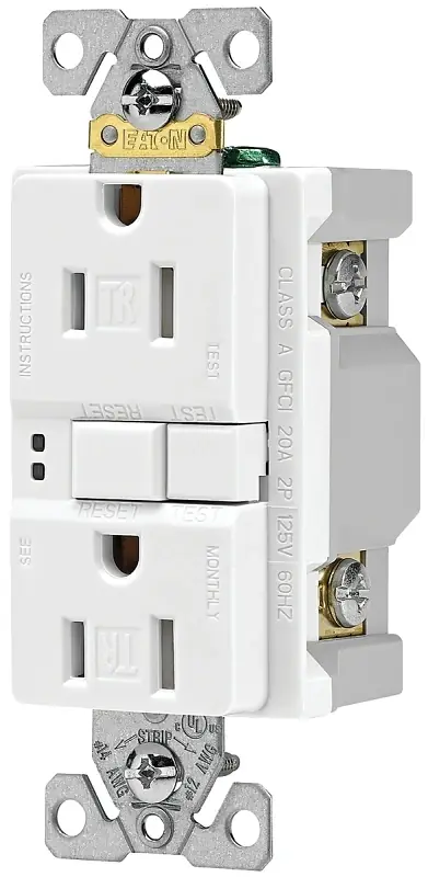 Self-test 15 Amp Tamper Resistant Gfci Duplex Receptacle With Wallplate, White