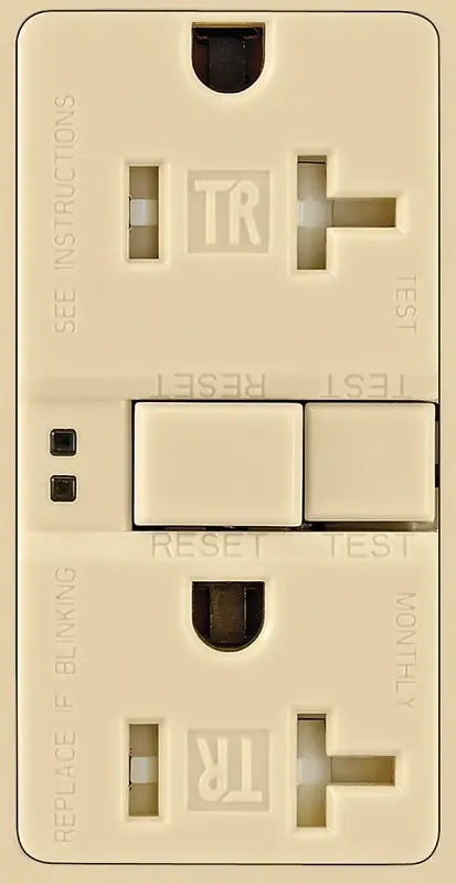 Gfci Self-test 20 Amp 125 Volt Tamper Resistant Duplex Receptacle With Wallplate, Ivory