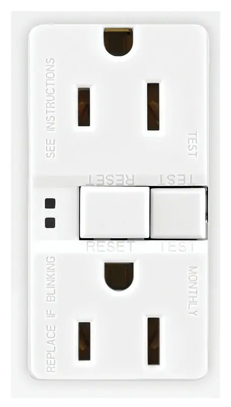 Gfci Self-test Duplex Receptacle 15a/125v With Wallplate, White